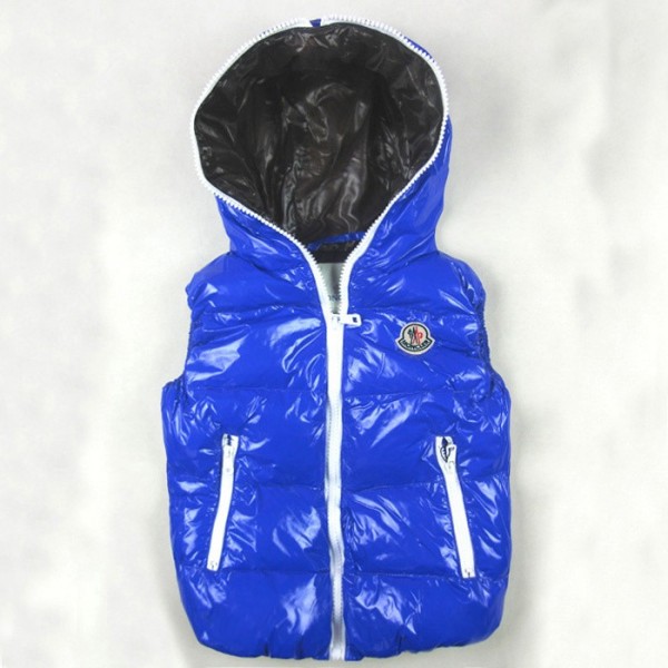 Moncler Bambini Down gilet Blu Presa M25